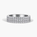The Abebi 3-row moissanite eternity band in sterling silver with hand-set 1.5mm stones by Viviana Halil