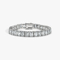 The Alaia 30 CTW Moissanite Emerald-cut Tennis Bracelet in Sterling Silver by Viviana Halil