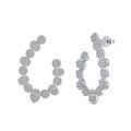 The Ophelia Baguette Open Hoop Earrings in Sterling Silver by Viviana Halil