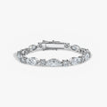 12.5 ct Round & Marquise Moissanite Tennis Bracelet in Sterling Silver by Viviana Halil