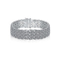The Chiara Ladies Pavé Wide Mesh Bracelet in Sterling Silver by Viviana Halil