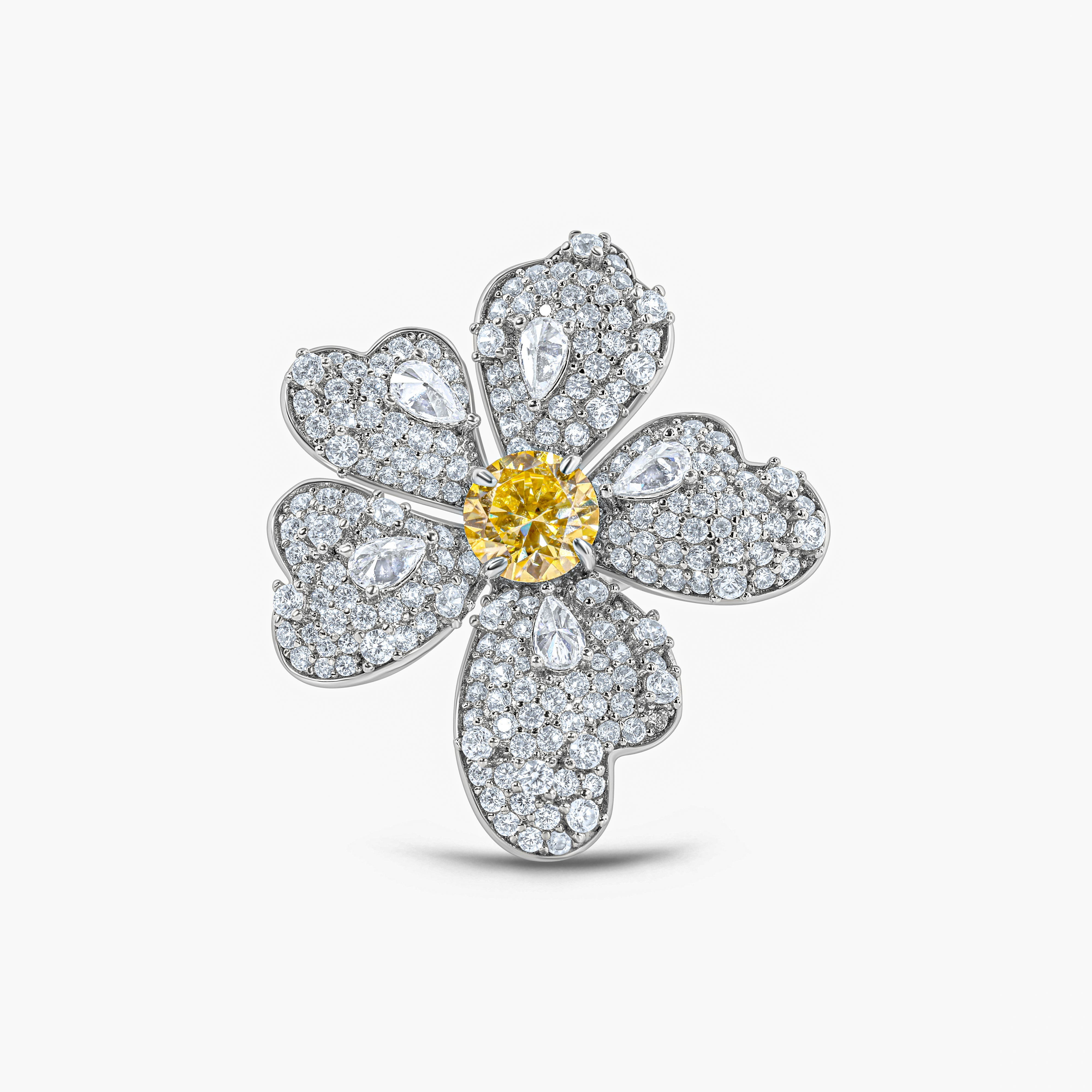The Flower Ring featured in Vogue sculptural jewelry by Viviana Halil in beverly hills.