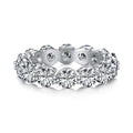 5 mm round shared-prong full eternity ring in sterling silver with continuous diamond alternative stones