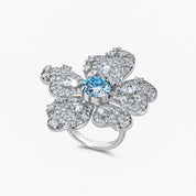 The Flower Moissanite Ring in Sterling Silver