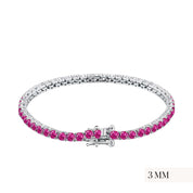 3 mm Pink Cubic Zirconia Tennis Bracelet