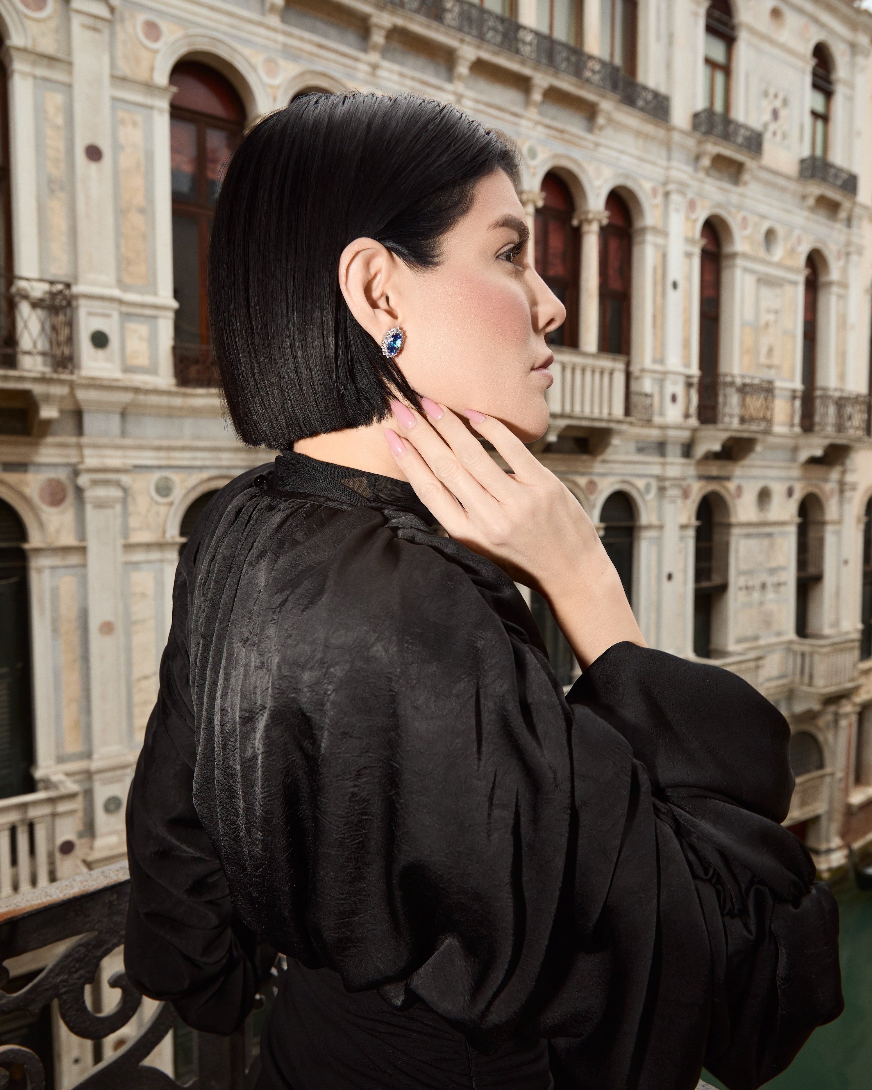 The Princess Diana Earrings | Regal Oval Studs In Sterling Silver