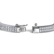 The Agnes Moissanite Bangle in Sterling Silver