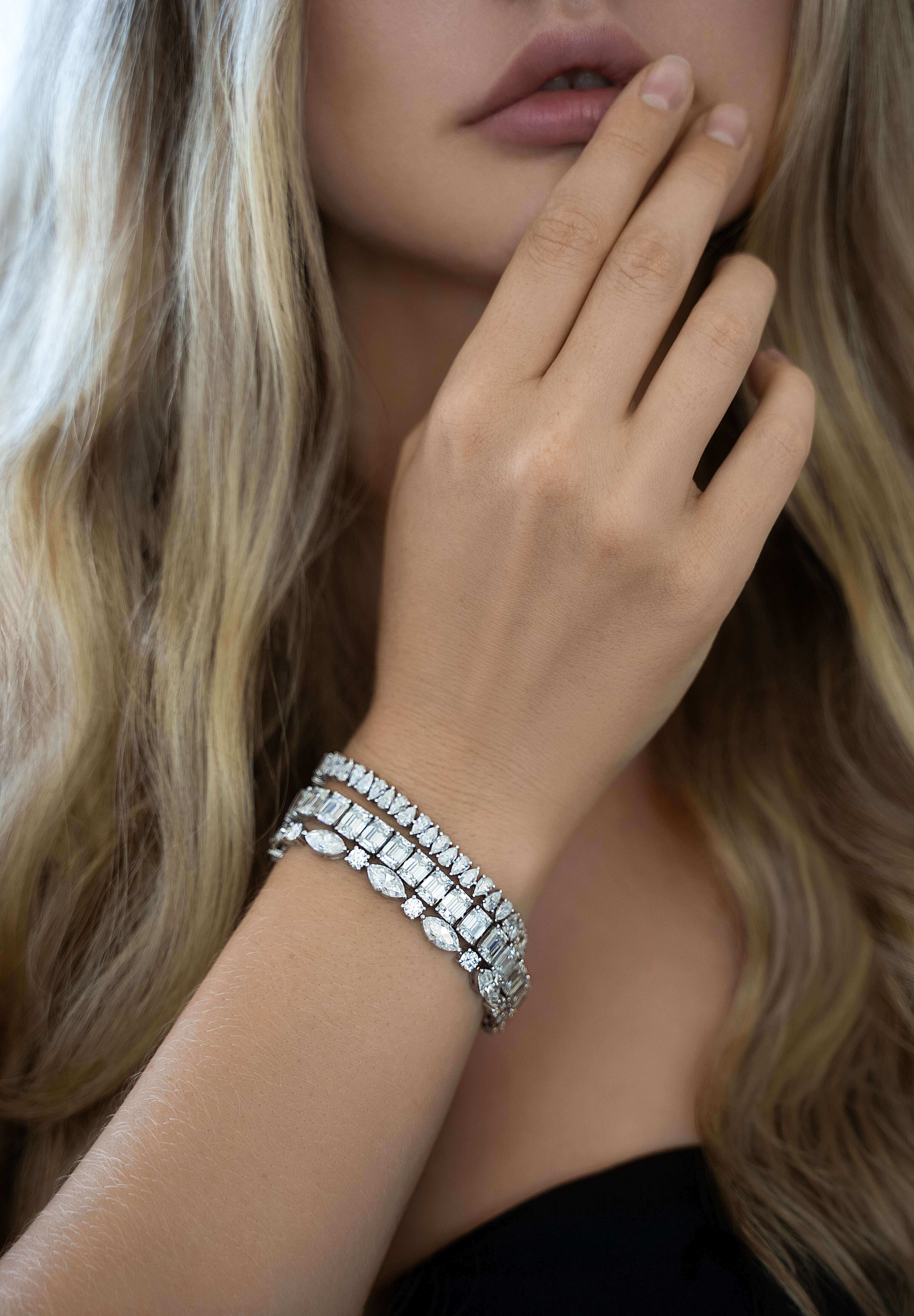 The Novi Moissanite Bracelet in Sterling Silver