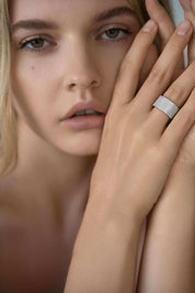 The Azora Moissanite Ring in Sterling Silver