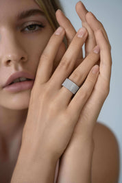 The Azora Moissanite Ring in Sterling Silver