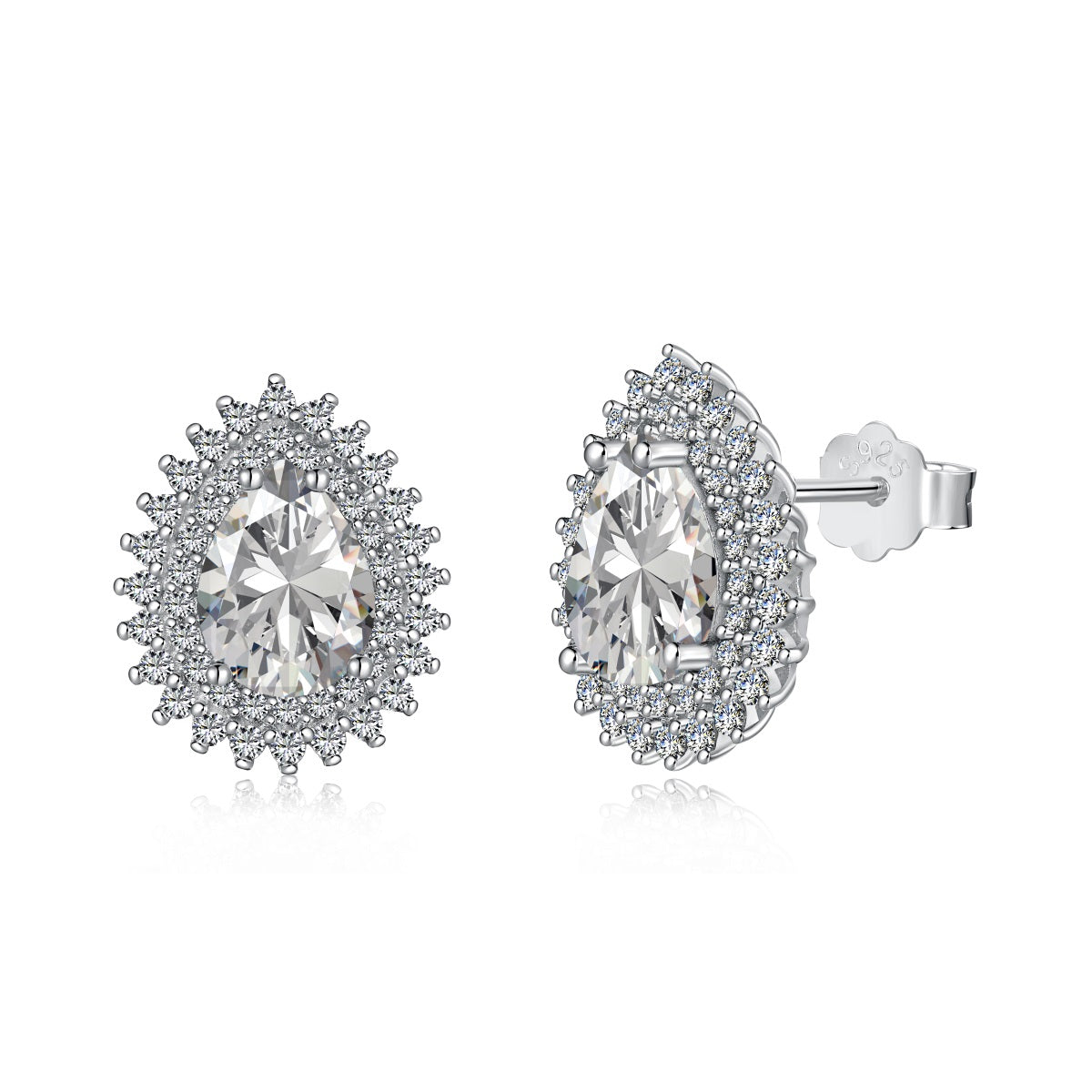 pear cut cubic zirconia earrings