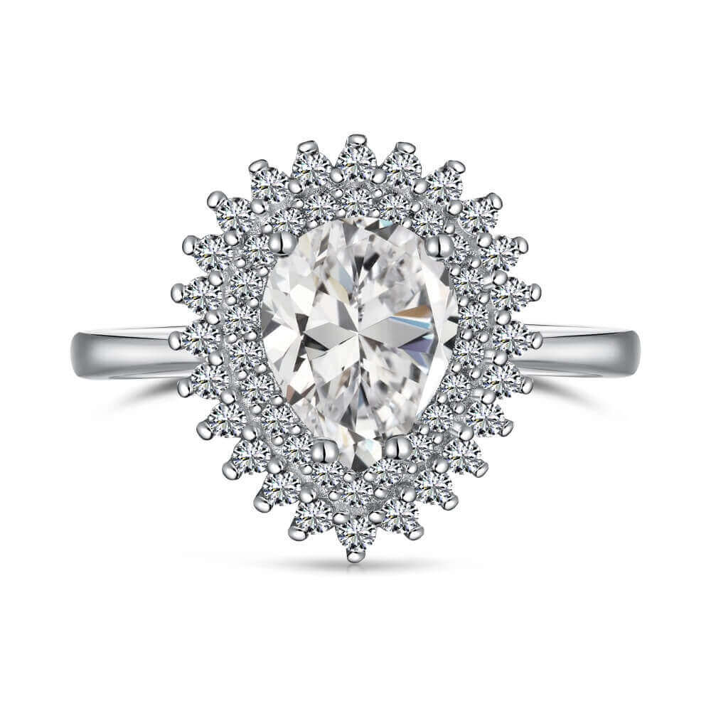 pear cut cubic zirconia ring