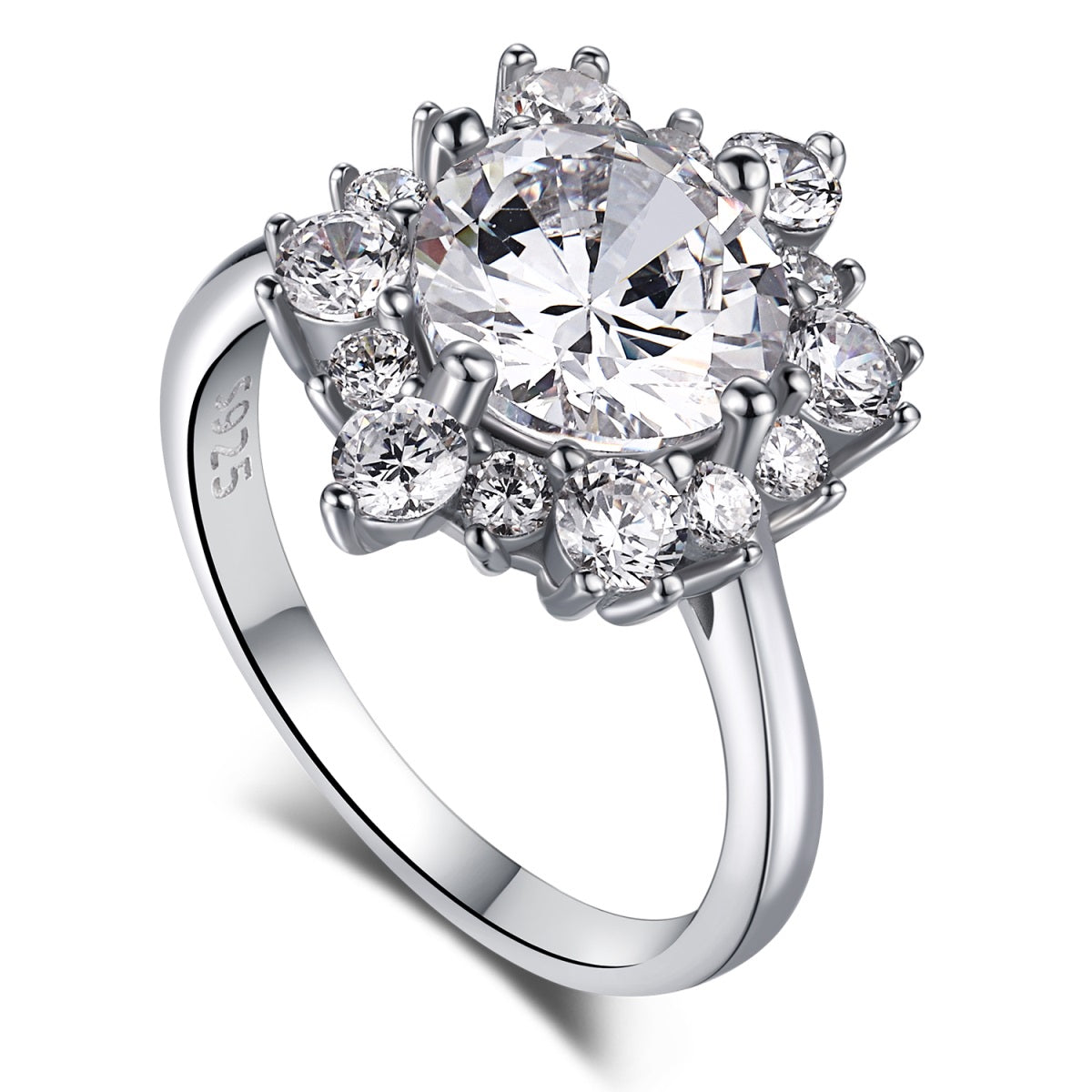 round-cut cubic zirconia ring