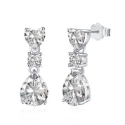 heart, oval, and pear-shaped cubic zirconia earrings