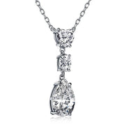 heart, oval, and pear-shaped cubic zirconia necklace