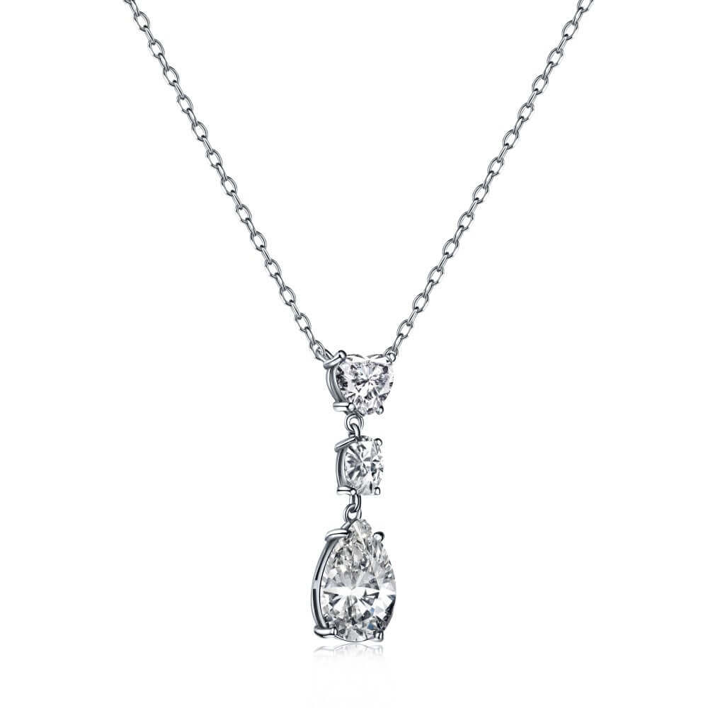 heart, oval, and pear-shaped cubic zirconia necklace