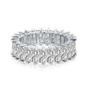 silver cubic zirconia eternity band