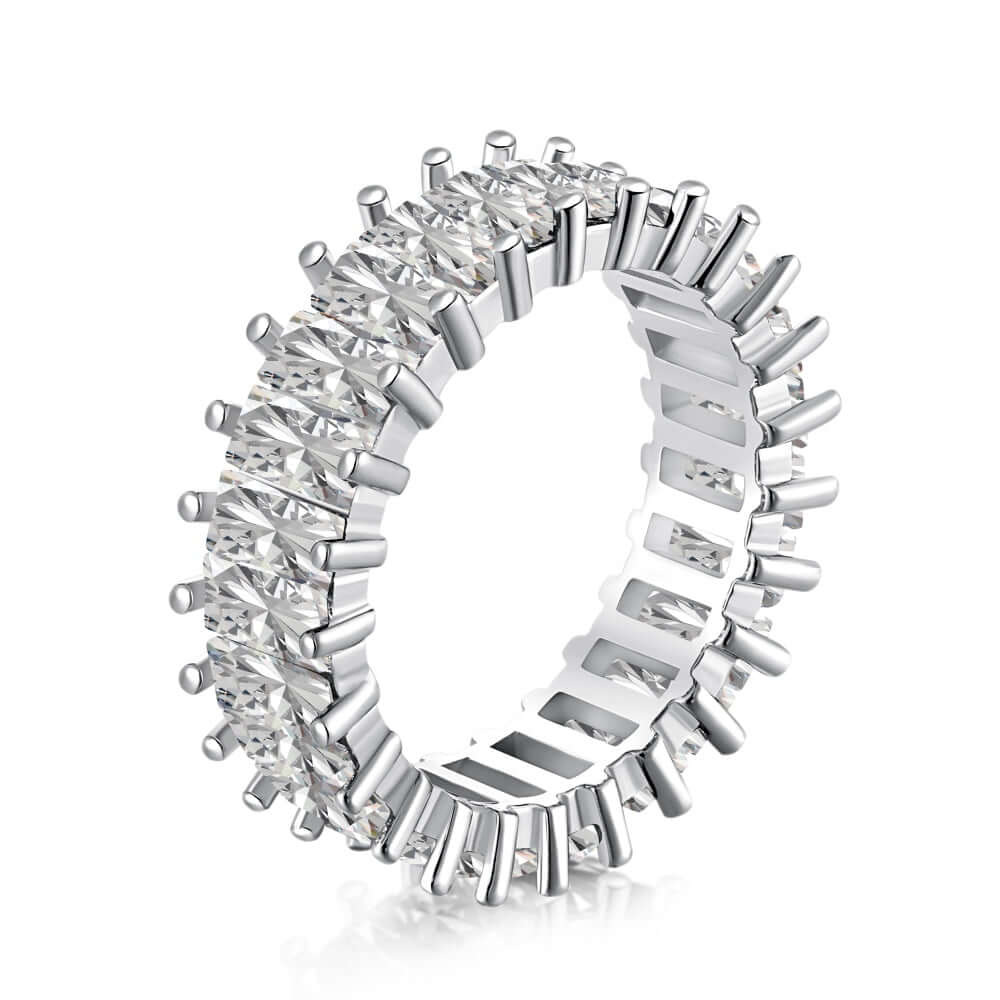 silver cubic zirconia eternity band