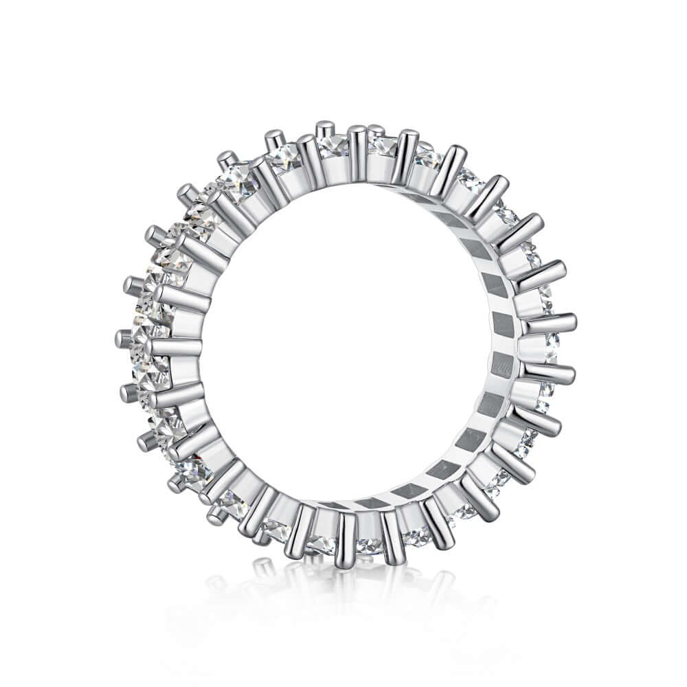 silver cubic zirconia eternity band