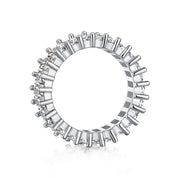 silver cubic zirconia eternity band