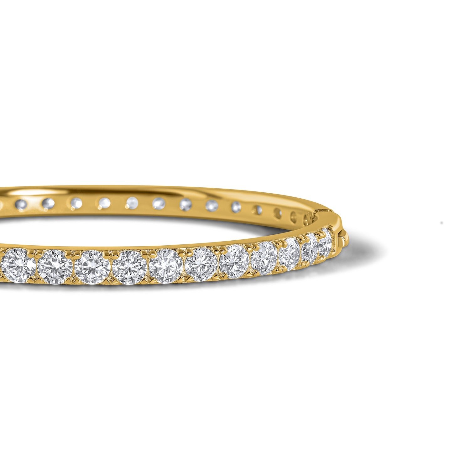 The Eternity Moissanite Bangle in 18k Gold Coated Sterling Silver