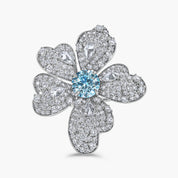 The Flower Moissanite Ring in Sterling Silver