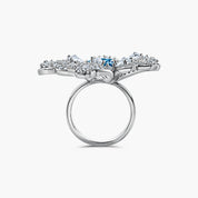 The Flower Moissanite Ring in Sterling Silver