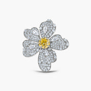 The Flower Moissanite Ring in Sterling Silver