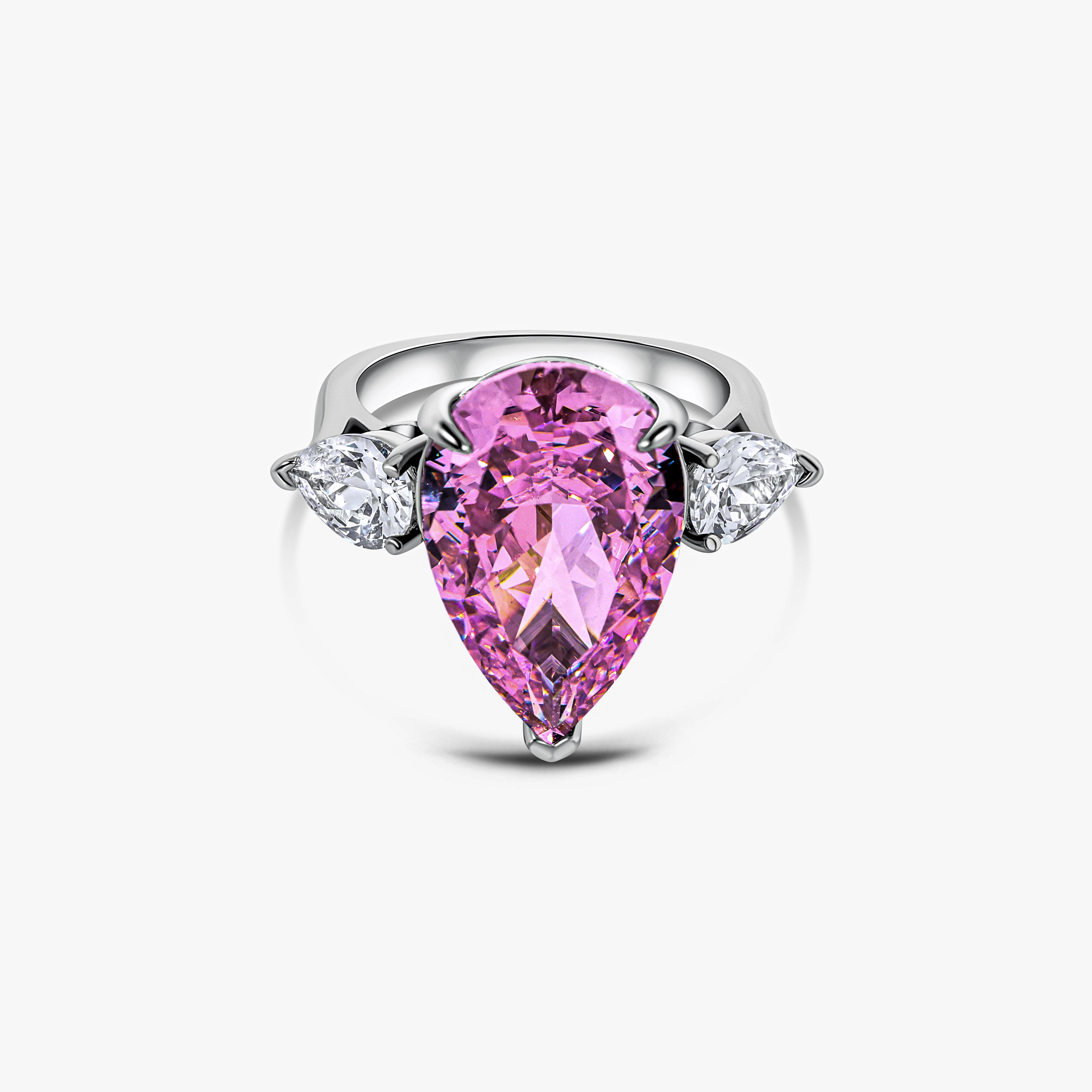 The Georgina Premium Zirconia Pink Ring in Sterling Silver