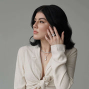 woman wearing Statement Cubic Zirconia Ring