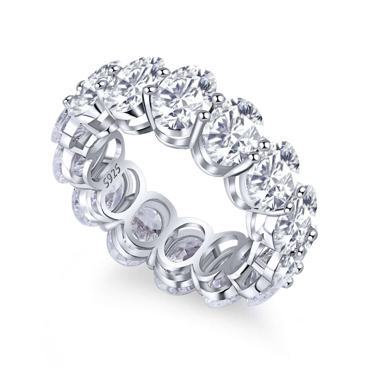 oval-cut cubic zirconia eternity band