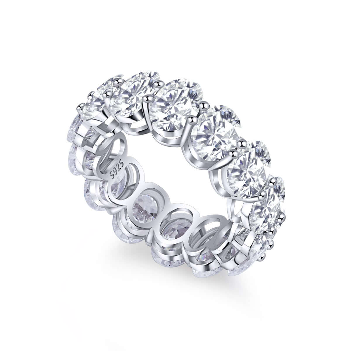 oval-cut cubic zirconia eternity band