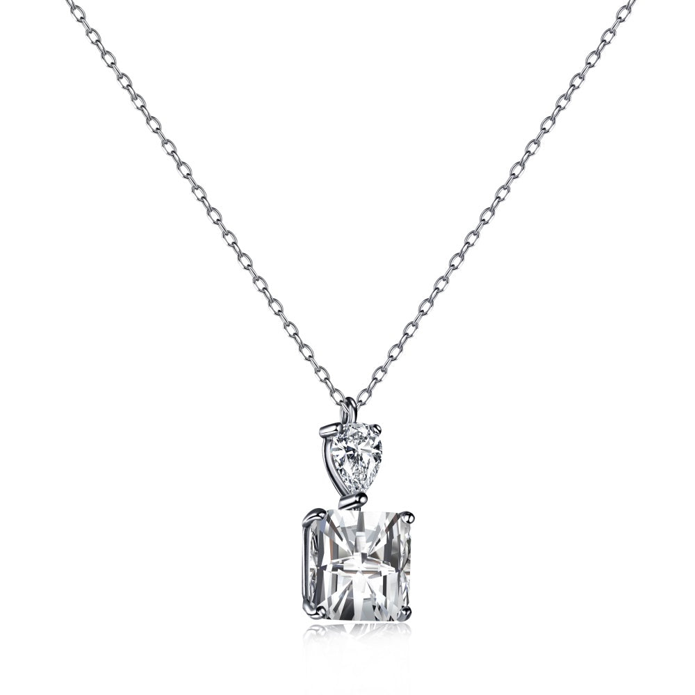 princess cut cubic zirconia necklace