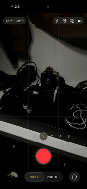 iPhone camera interface with viewfinder and control buttons showing off Viviana Halil jewelry pieces