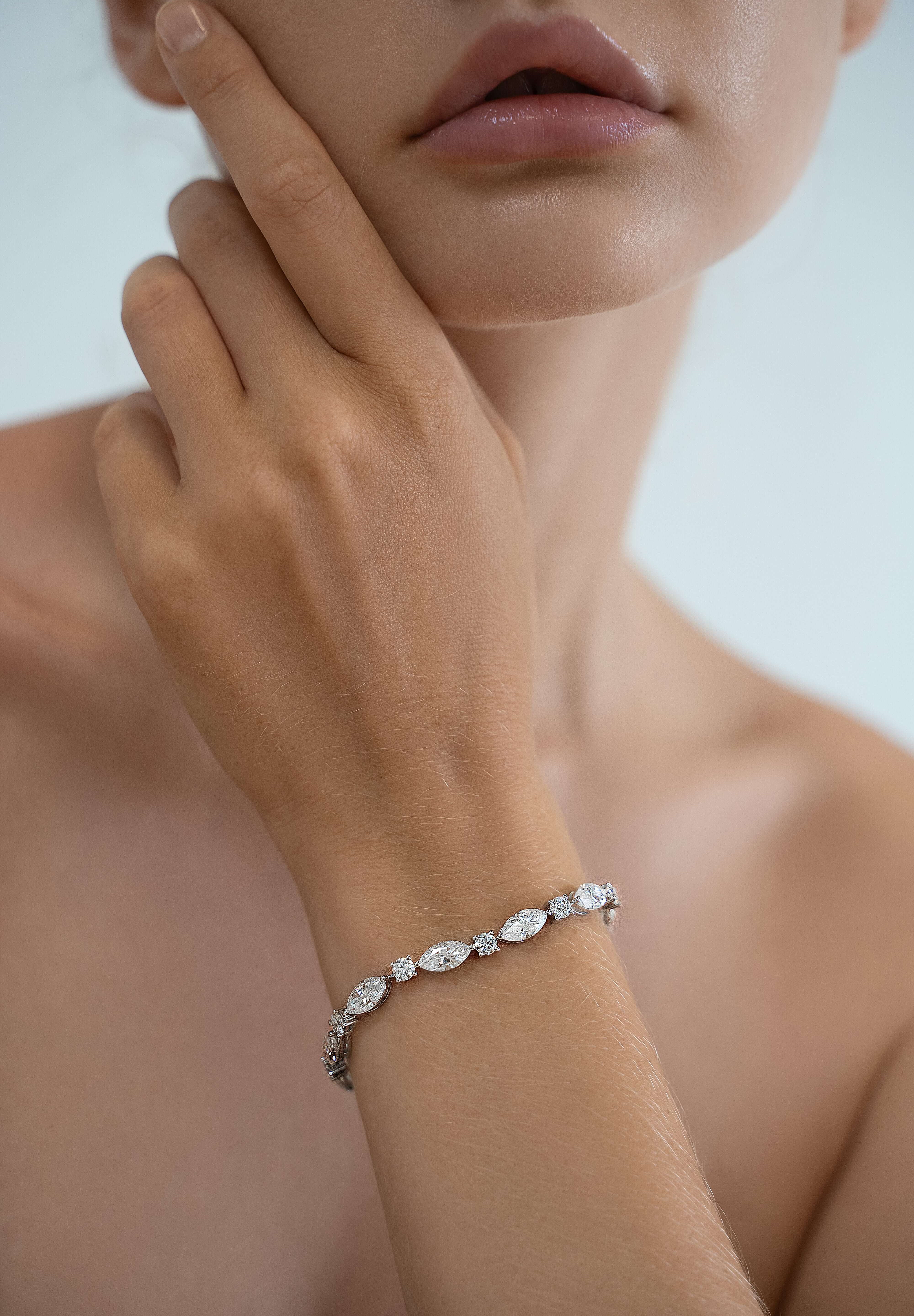 The Yves Moissanite Bracelet in Sterling Silver