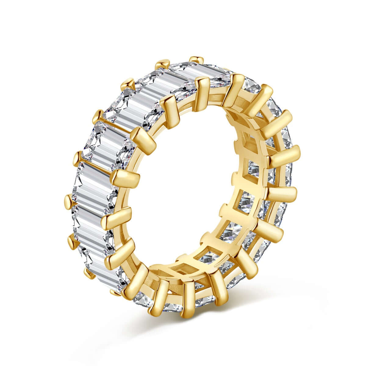 emerald cut cubic zirconia eternity band