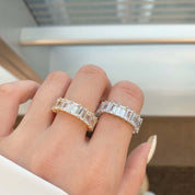 emerald cut cubic zirconia eternity bands