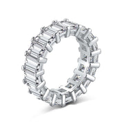 emerald cut cubic zirconia eternity band