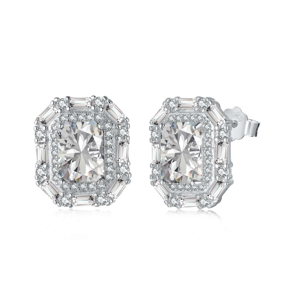 emerald cut cubic zirconia earrings