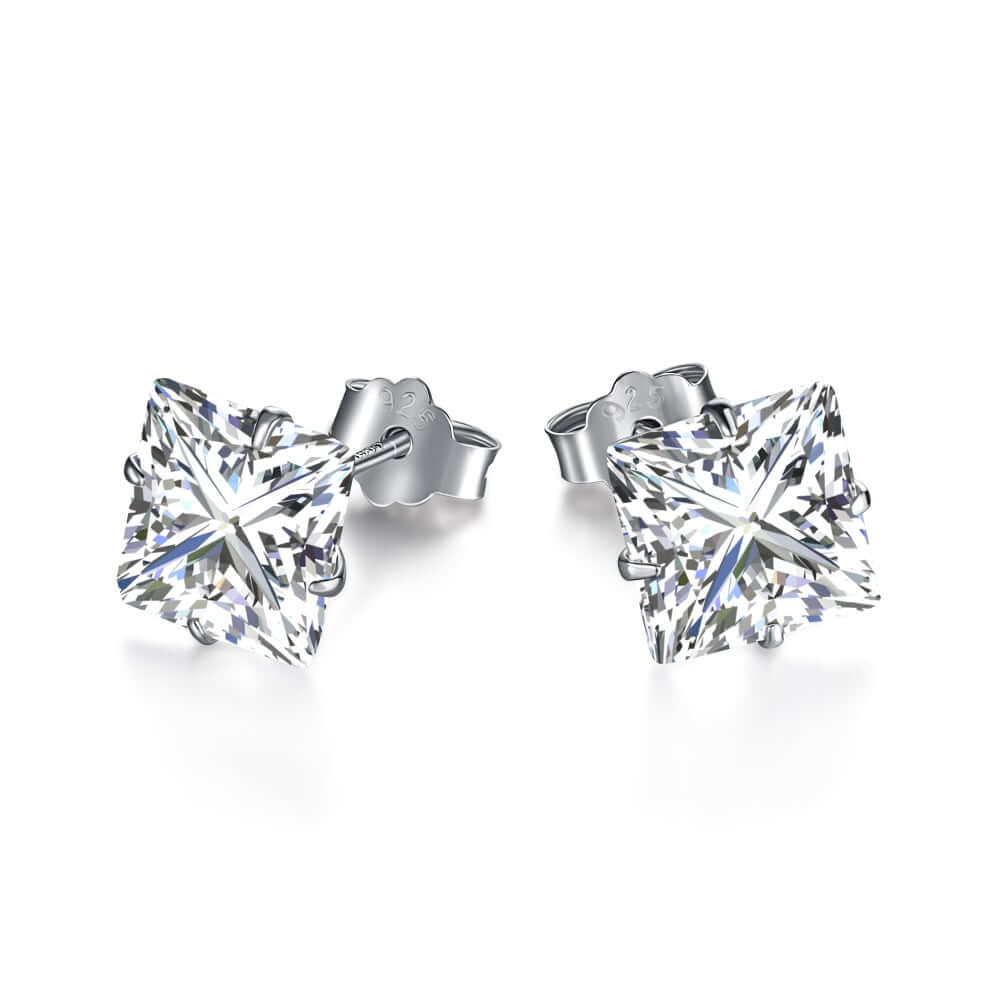 princess cut cubic zirconia earrings