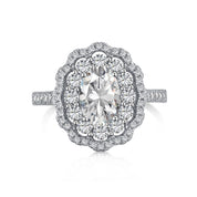 round cut halo cubic zirconia ring