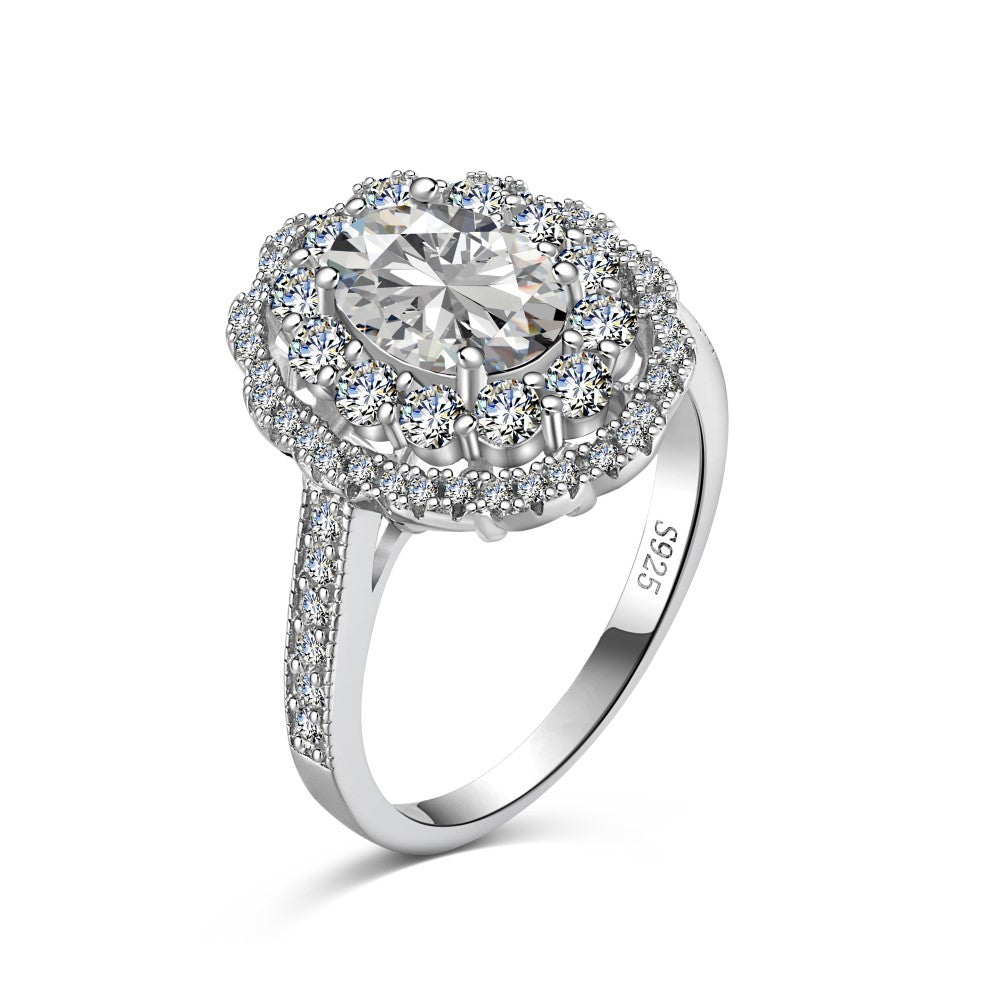 round cut halo cubic zirconia ring