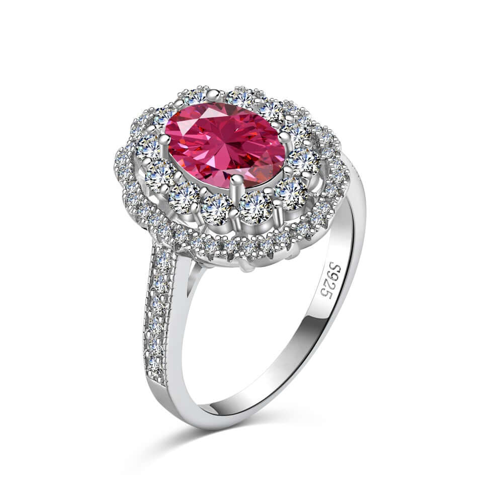 round cut halo cubic zirconia ring