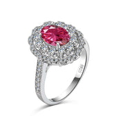 round cut halo cubic zirconia ring