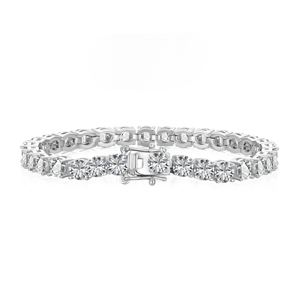 4mm silver tennis bracelet with premium diamond simulant by Viviana Halil. 