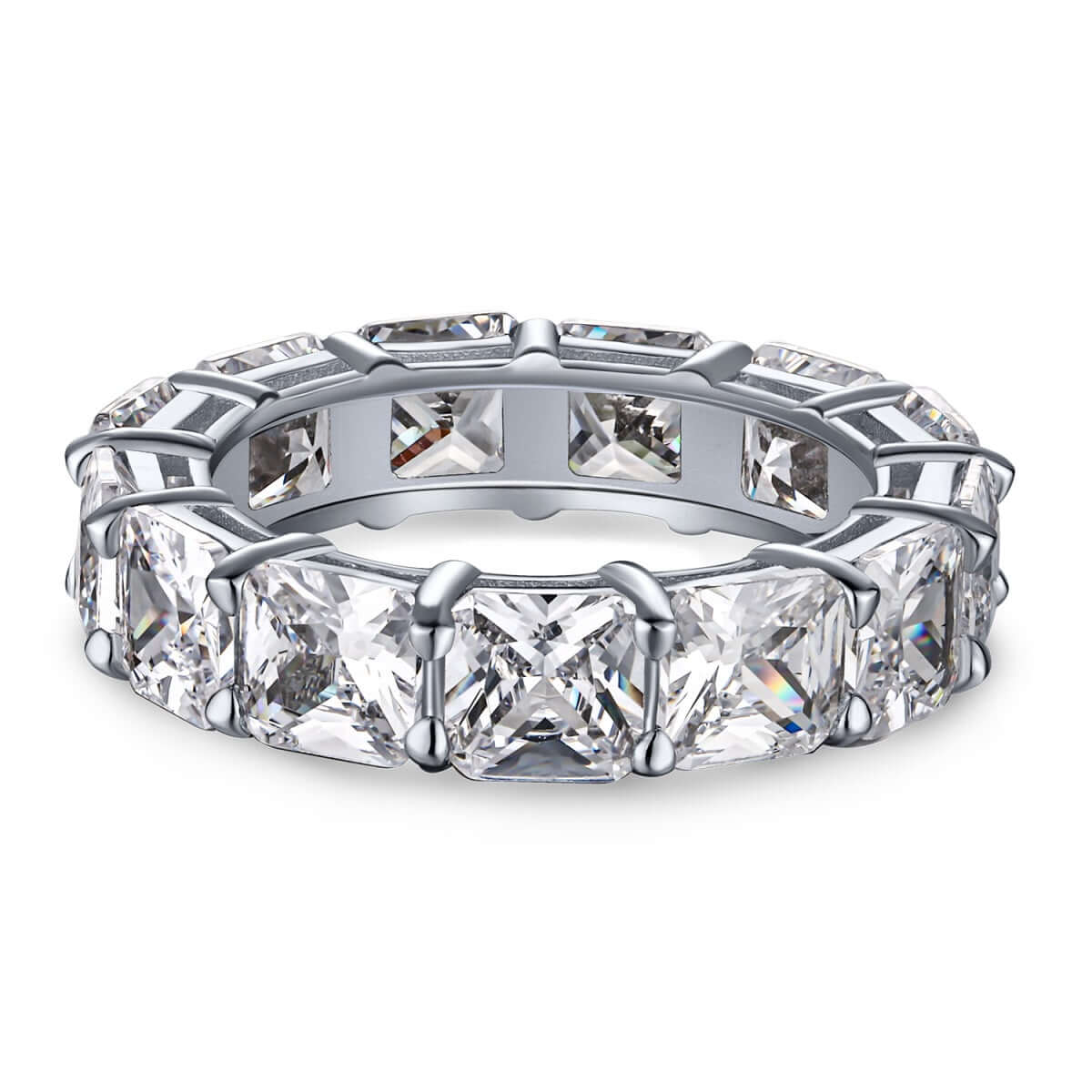 princess cut cubic zirconia eternity ring