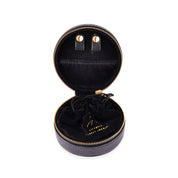 Open mini travle jewelry box with velvet compartments for necklaces, rings and earrings by viviana halil. 