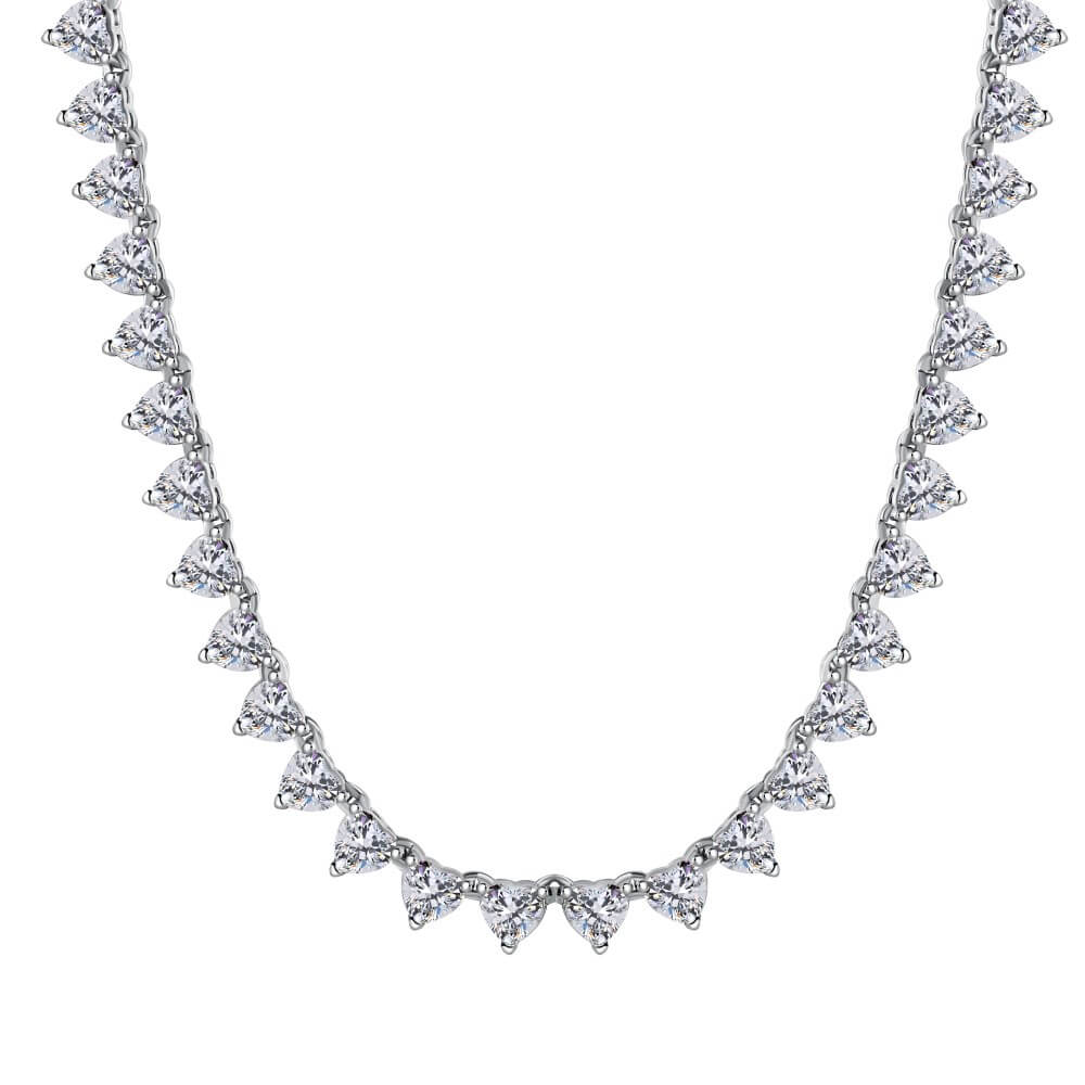 Genevive Sterling Silver White Gold Plating With Clear Cubic Zirconia  Tennis Chain Layering Necklace | Willowbrook Shopping Centre