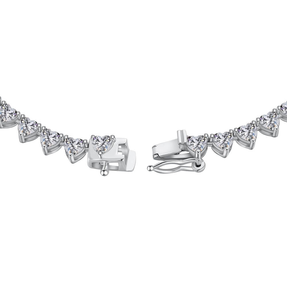 Heart Tennis Cubic Zirconia Necklace