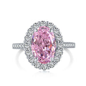 pink oval cut cubic zirconia ring